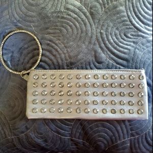 Silver Rhinestone Wristlet
